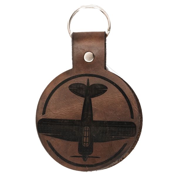 Genuine Leather Aviation Key Holder - Vintage Plane
