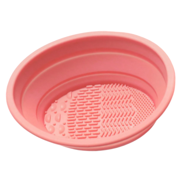 High Quality Foldable Silicone Makeup Brush Cleaner Bowl - Pink