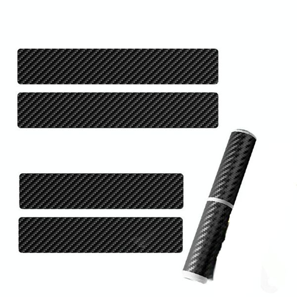 Carbon Fiber Look Door Sill Protection Set 4-piece Universal Easy Apply