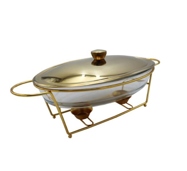 Oval Glass Chafing Dish 3L
