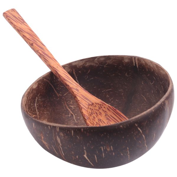 Coconut Bowls And Spoon Set Ice Cream Snack Bowl 4 Set