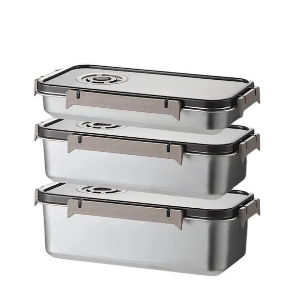 Stainless Steel Food Storage Containers With Airtight Locking Lids Set of 3