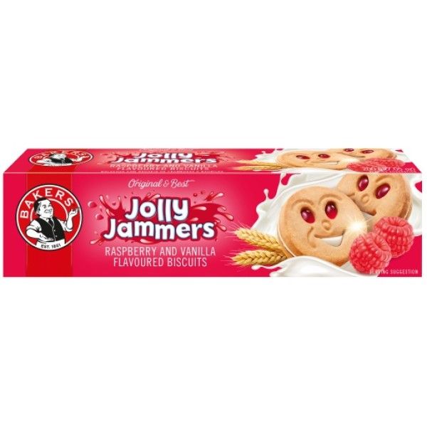 Bakers Jolly Jammers Raspberry And Vanilla - 12 x 200g