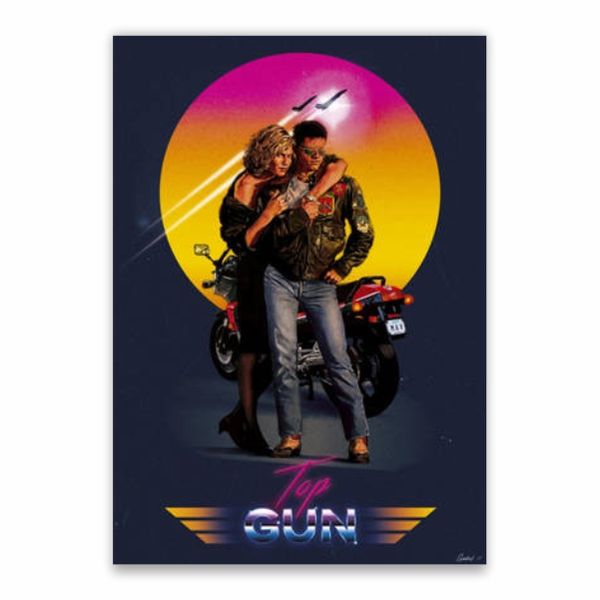 Top Gun Cartoon Poster - A1