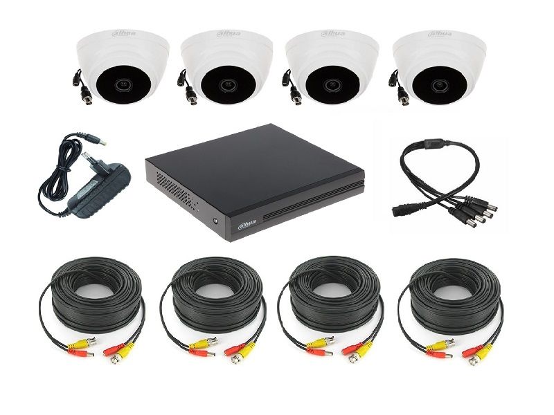 DAHUA 4 Channel DVR &amp; 4 Dome Cameras DIY CCTV Kit
