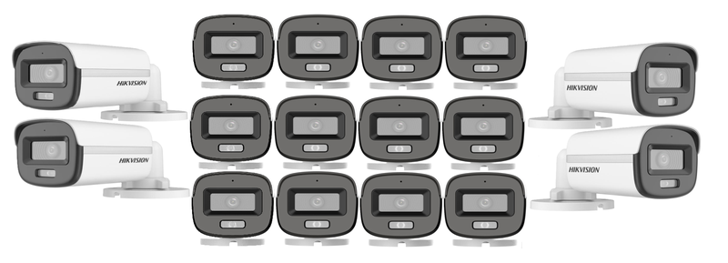 Hikvision 24/7 Color Metal Bullet | Smart Hybrid Light &amp; Audio | 16 Pack