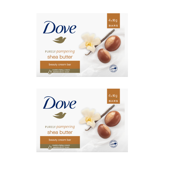 Bulk 2x Dove Soap Bar Shea Butter 4Pack
