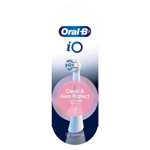 Oral-B iO Clean &amp; Gum Protect Electric Toothbrush Refill Heads White, 2ct