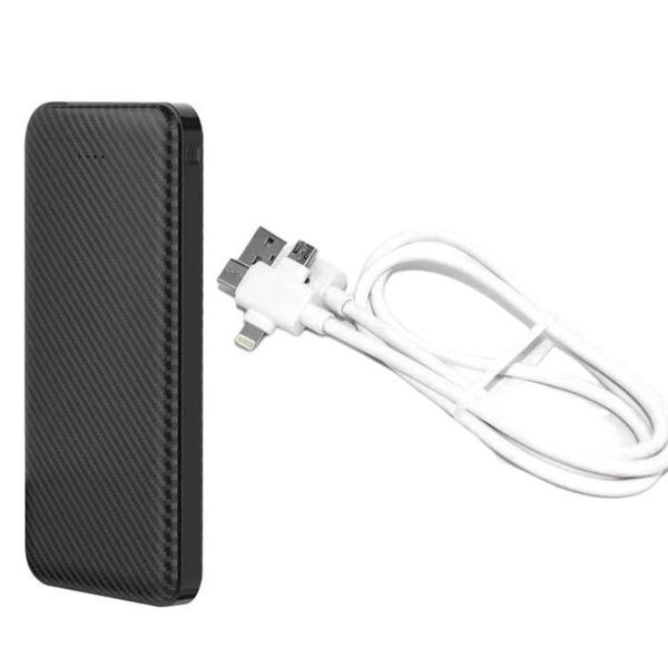 Patterned 8800mAh Power Bank With 3 IN 1 Fast Charging USB Cable
