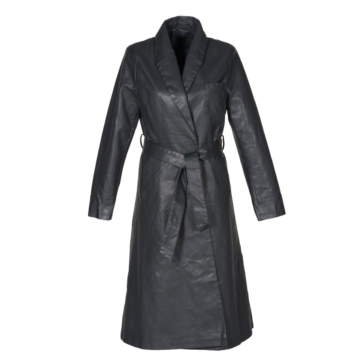 Wrap Coat For Women - Black Faux Leather | Shop Today. Get it Tomorrow ...