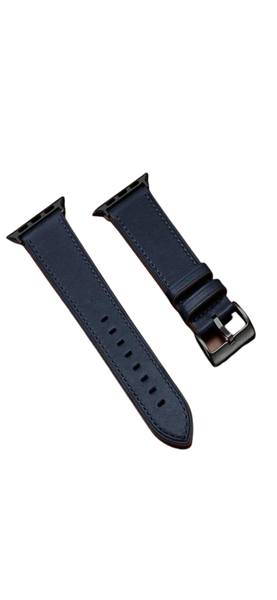 Plain Leather Watchband Compatible With Apple Watch black