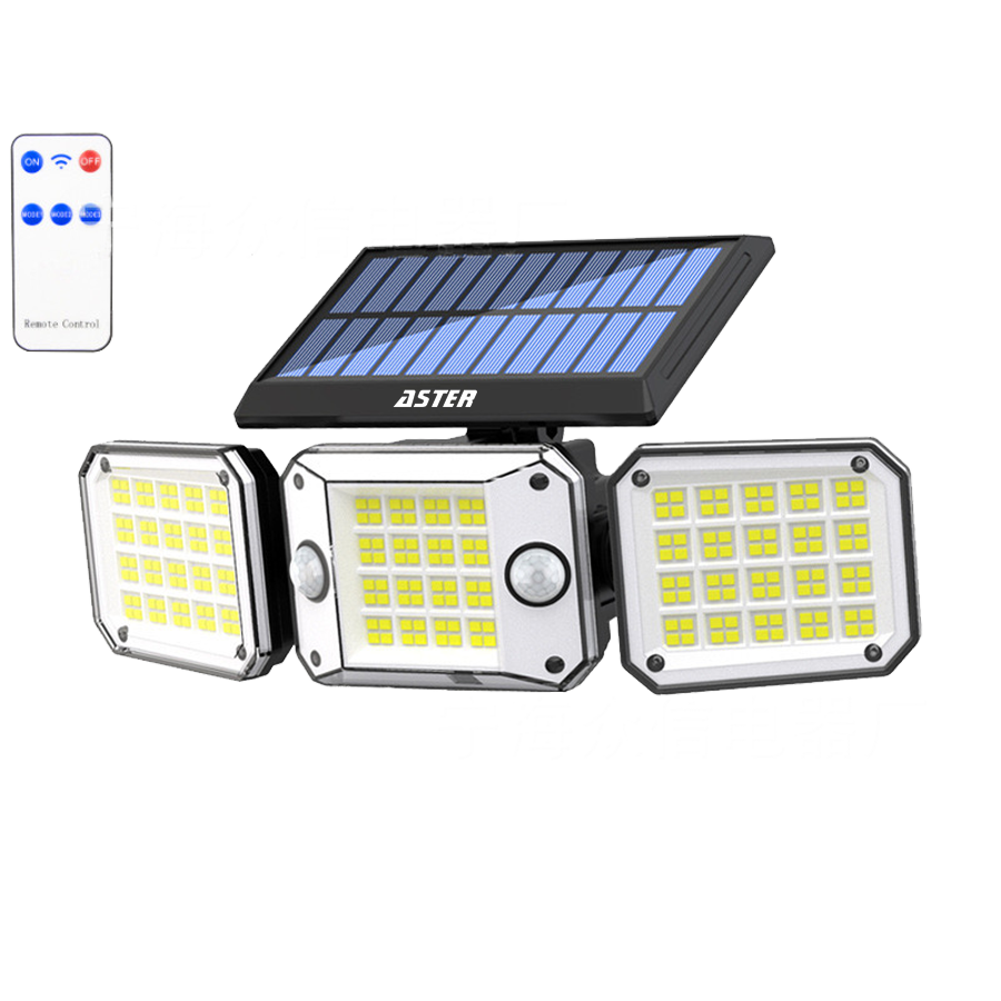 ASTER - Solar Lights Outdoor with 3 Ajustable Head & 2 Motion Sensor