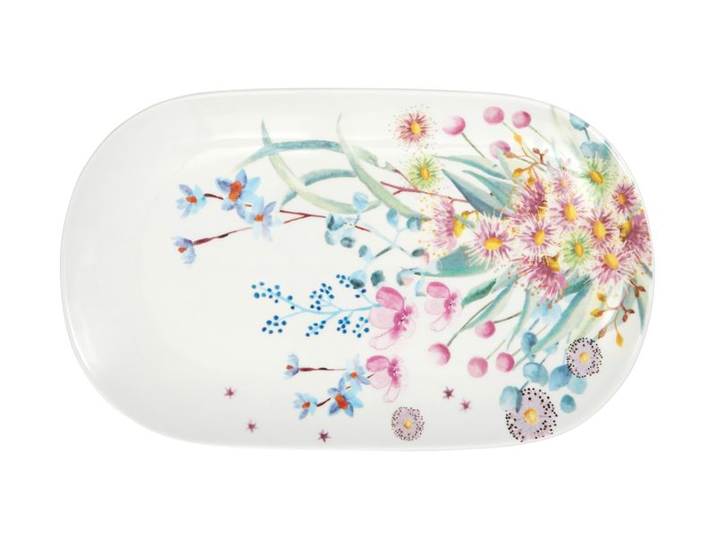 Maxwell and Williams Eucalyptus Bloom Oval Platter 37x23cm Gift Boxed