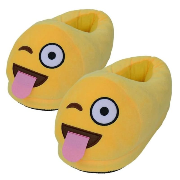 Soft Plush Emoji Slippers