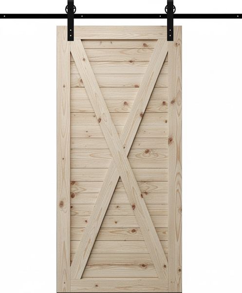 X-Brace Barn Door with Hardware Kit (2100mm x 920mm x 36mm)