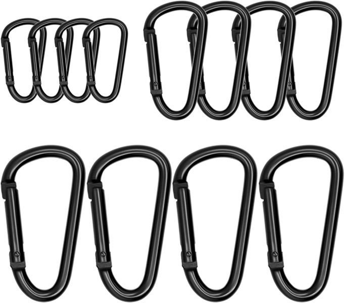 12Pcs Carabiner Clip,Aluminum Caribiner,D Ring Clip
