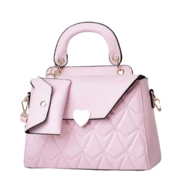 2 Piece Crossbody Handbag - Pink