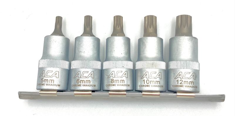 ACA - 5 Piece Spline Bit Socket Set - 55mm