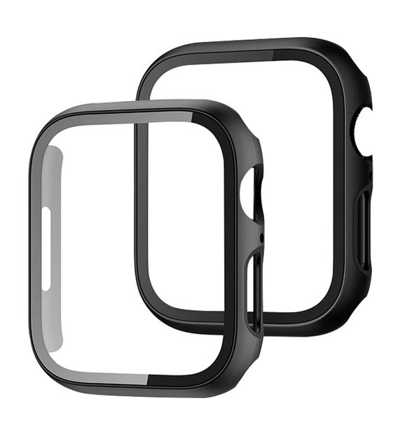 2 Pack Watch Case Compatible with Apple Watch Series 9/8/7 45mm,Black