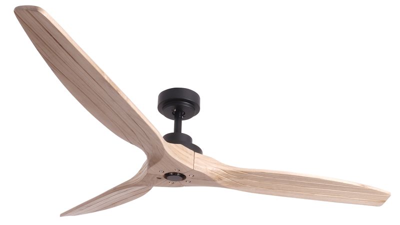 60" Ceiling Fan with Solid Wood Blades and Black Motor - FCF074 Black