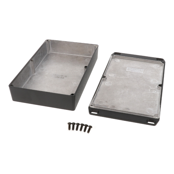 1590DDFLBK Diecast Aluminium Enclosure with Flanged Lid 188×120×33mm IP54