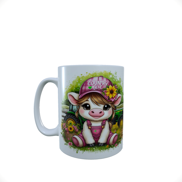 Country Girl Pig - Coffee Mug