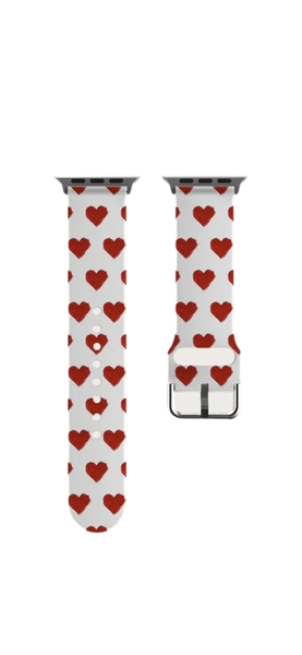 1pc Heart Pattern Watchband Compatible With Apple Watch