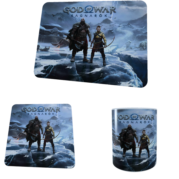 God of War Ragnarok A - Aesthetic - Coffee Mug, Coaster and Mouse Pad Combo
