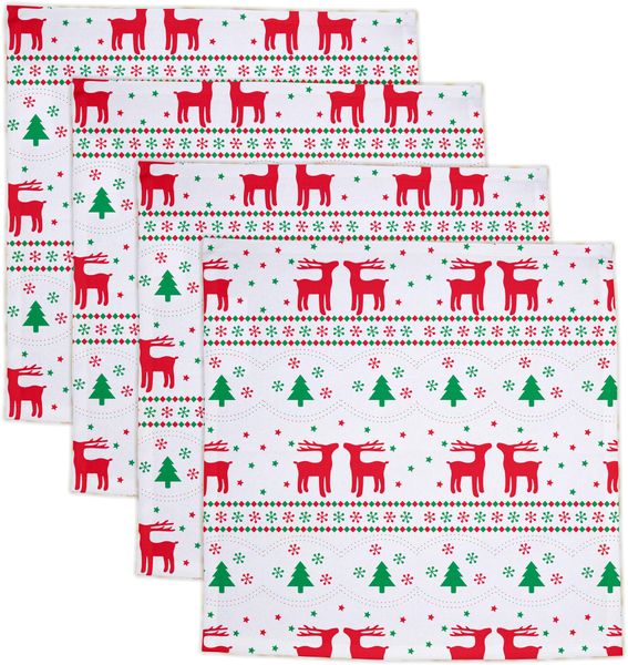 Pappa Joe - Printed Cloth Serviettes - Napkins - Red Reindeers