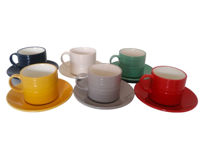 Rainbow - Espresso Cups and Saucers