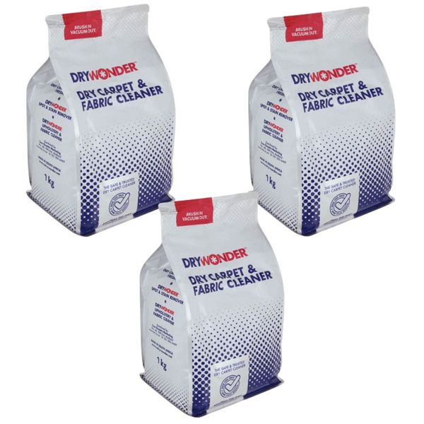 Dry Wonder - Dry Carpet and Fabric Cleaner - 1kg - Pack of 3