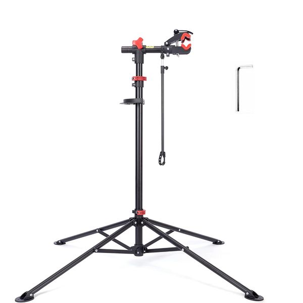 Foldable Bike Repair Stand - Adjustable Workstand - Black.