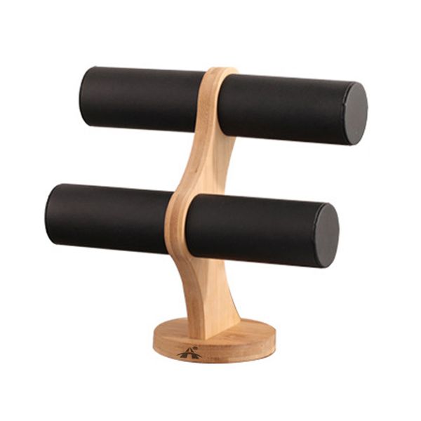 ALANES Bamboo 2 Tier Bracelet &amp; Necklace Organizer for Shows and Storage