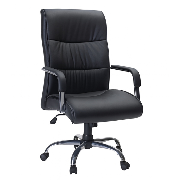 High-Back Office Chair - Memory Foam, Chrome Base