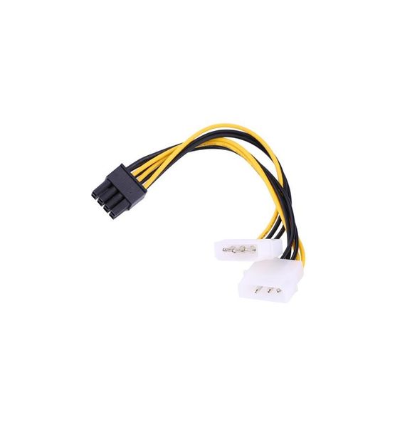 2 x Molex to PCIE 8 Pin Power Converter Cable – Graphics Card Adapter