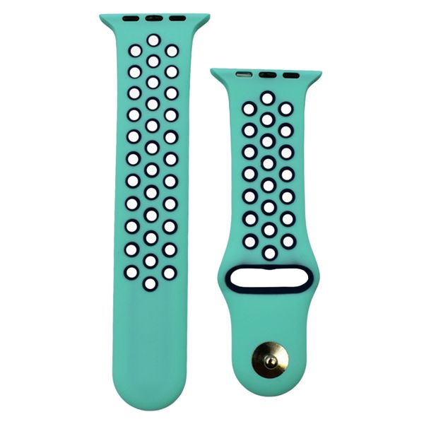 38/40mm Standard Apple Nike Style Teal &amp; Blue Breathable Replacement Strap