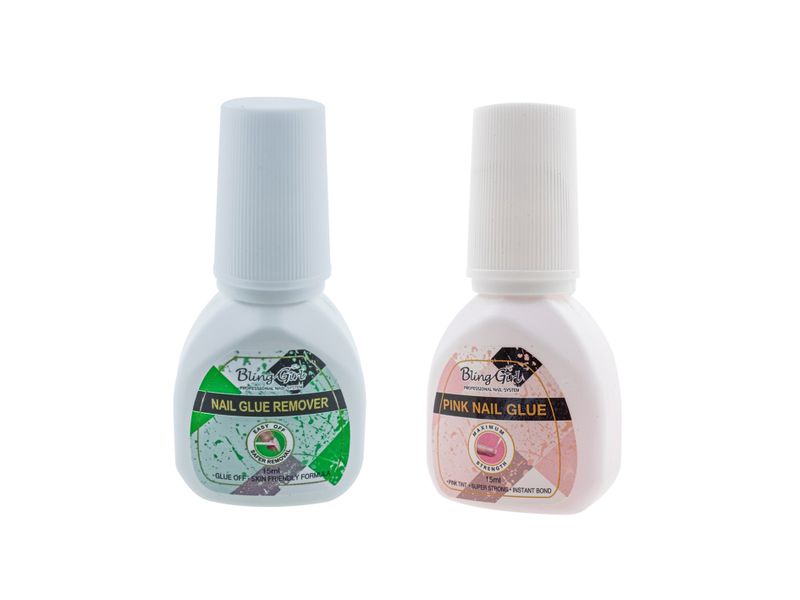 Bling Girl Nail Remover &amp; Bling girl Pink Glue