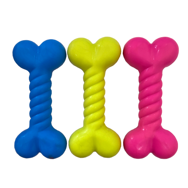 Rubber Dog Bone Twirl Design Set of 3