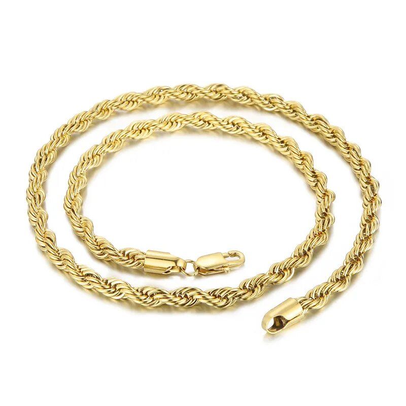 Stainless Steel Gold Plated Twist Necklace | Shop Today. Get it ...