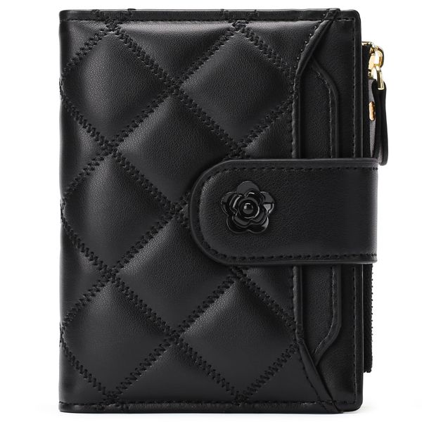 Women's Foldable Leather Wallet RFID Lock Card Holder Coin Pocket