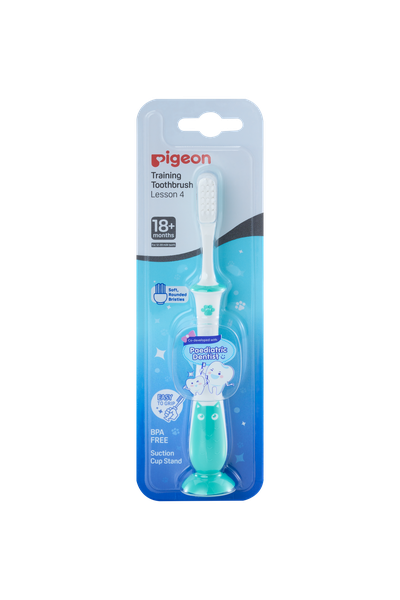 Pigeon Soft Bristles Toddler Training Toothbrush Lesson 4 18m+ Mint