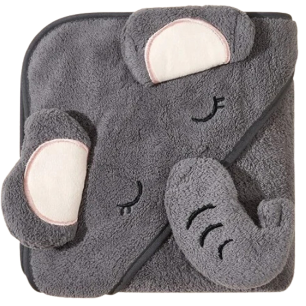 Petite Le Nto Embroidered Hooded Baby Bath Towel