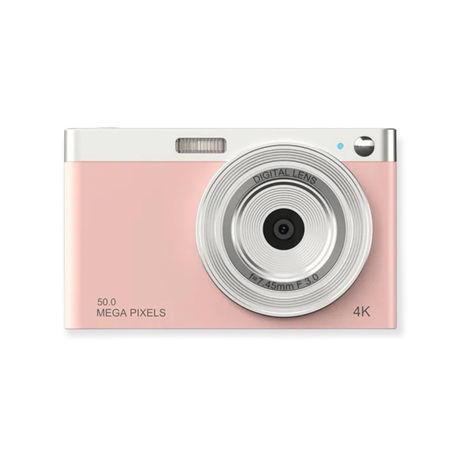 pink camera with flip screen