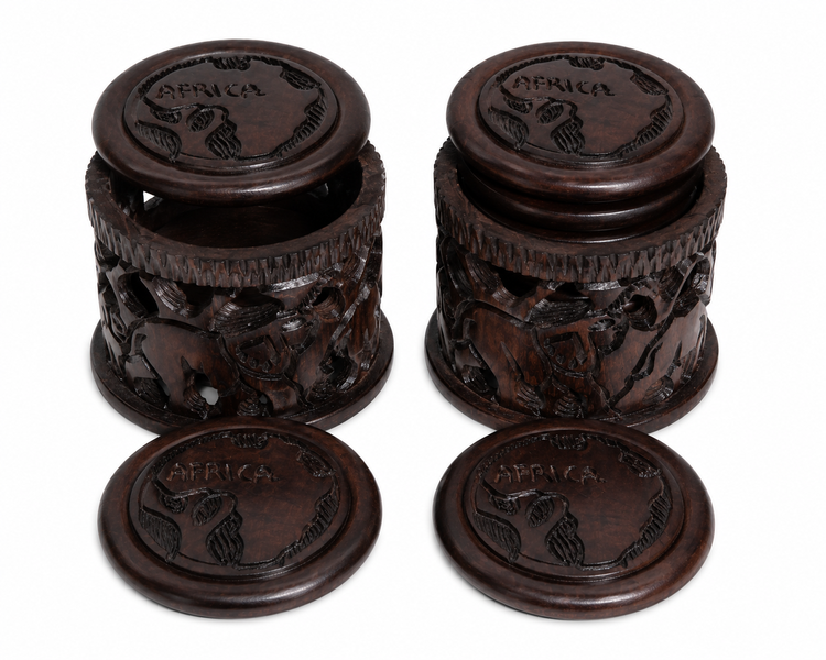 J J Heritage Collection Wooden Beverage Coasters 2 Pack