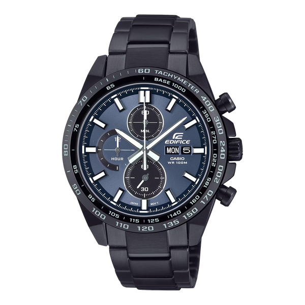 Casio Edifice Premium Chronograph - Black Ion-Plated - Blue Dial Watch