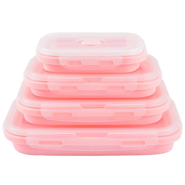 Creative Folding Food Grade Silicone Lunch Box Microwave Food Container