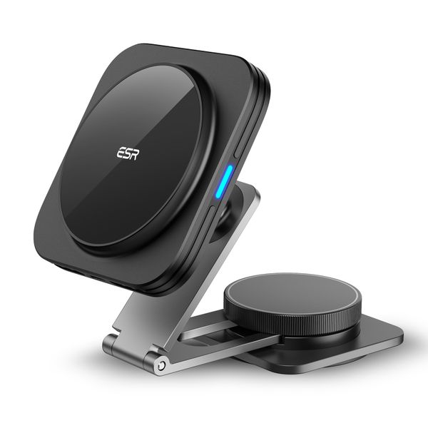 ESR Qi2 Touchscreen Wireless Car Charger (HaloLock) - Black