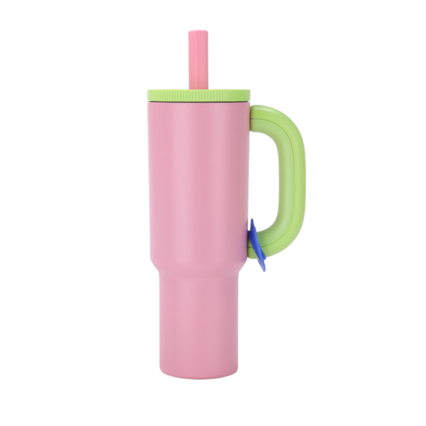 40oz Straw Insulated Ice Cup Large Capacity Thermal Mug Tumbler with Handle