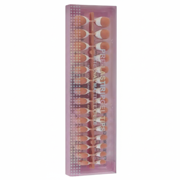 Brown &amp; White French Short Almond Soft Gel False Nails - 150pcs