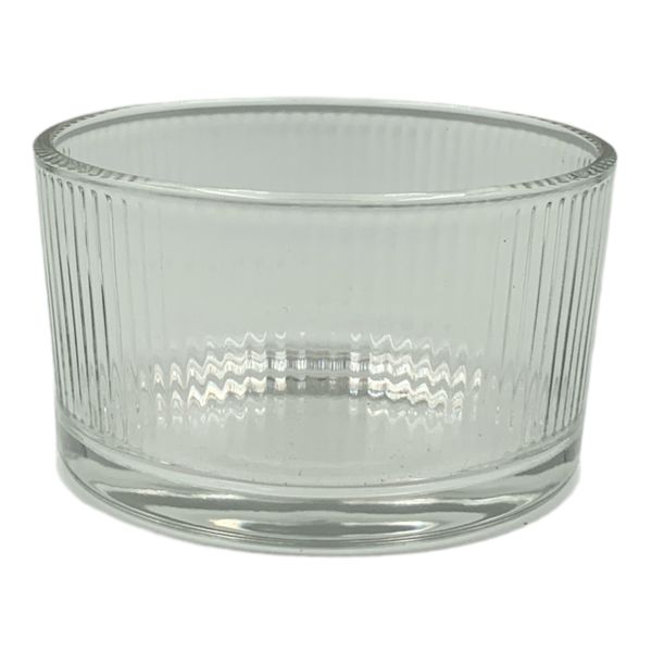 Charming Glass Dessert Bowl Linear Pattern 6 Piece 8.5CM